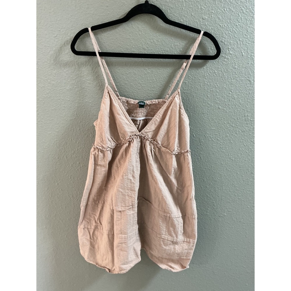 Wild Fable Babydoll Camisole Womens Large Tan Excellent Boho Tiered Top
